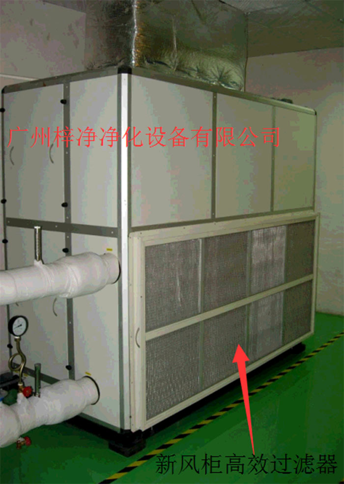 新風(fēng)柜內(nèi)設(shè)置有高效過濾器，中效過濾器，初效過濾器系統(tǒng)